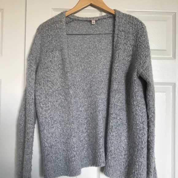 Gray Boucle Open-Front Cardigan - Picture 3 of 5